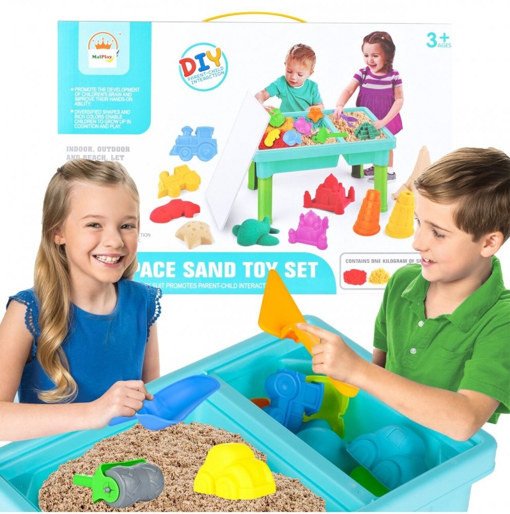 MalPlay Masuta de joaca pentru apa si nisip cu accesorii incluse Space Sand