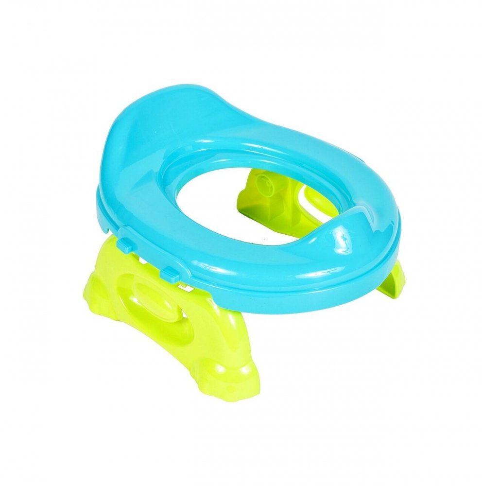 MalPlay Olita de calatorie 2 in 1 pentru copii Blue design ergonomic portabila si pliabila 17 x 25 x 27.5 cm