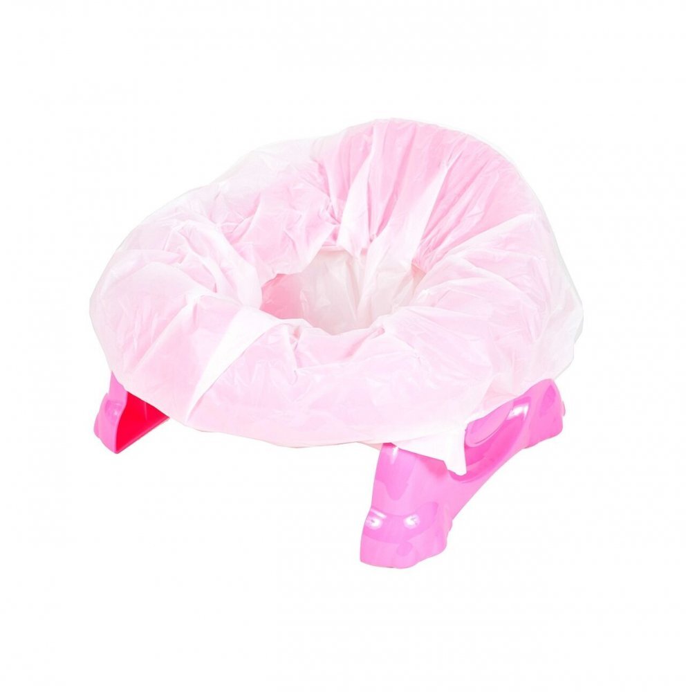MalPlay Olita de calatorie 2 in 1 pentru copii Pink design ergonomic portabila si pliabila 17 x 25 x 27.5 cm