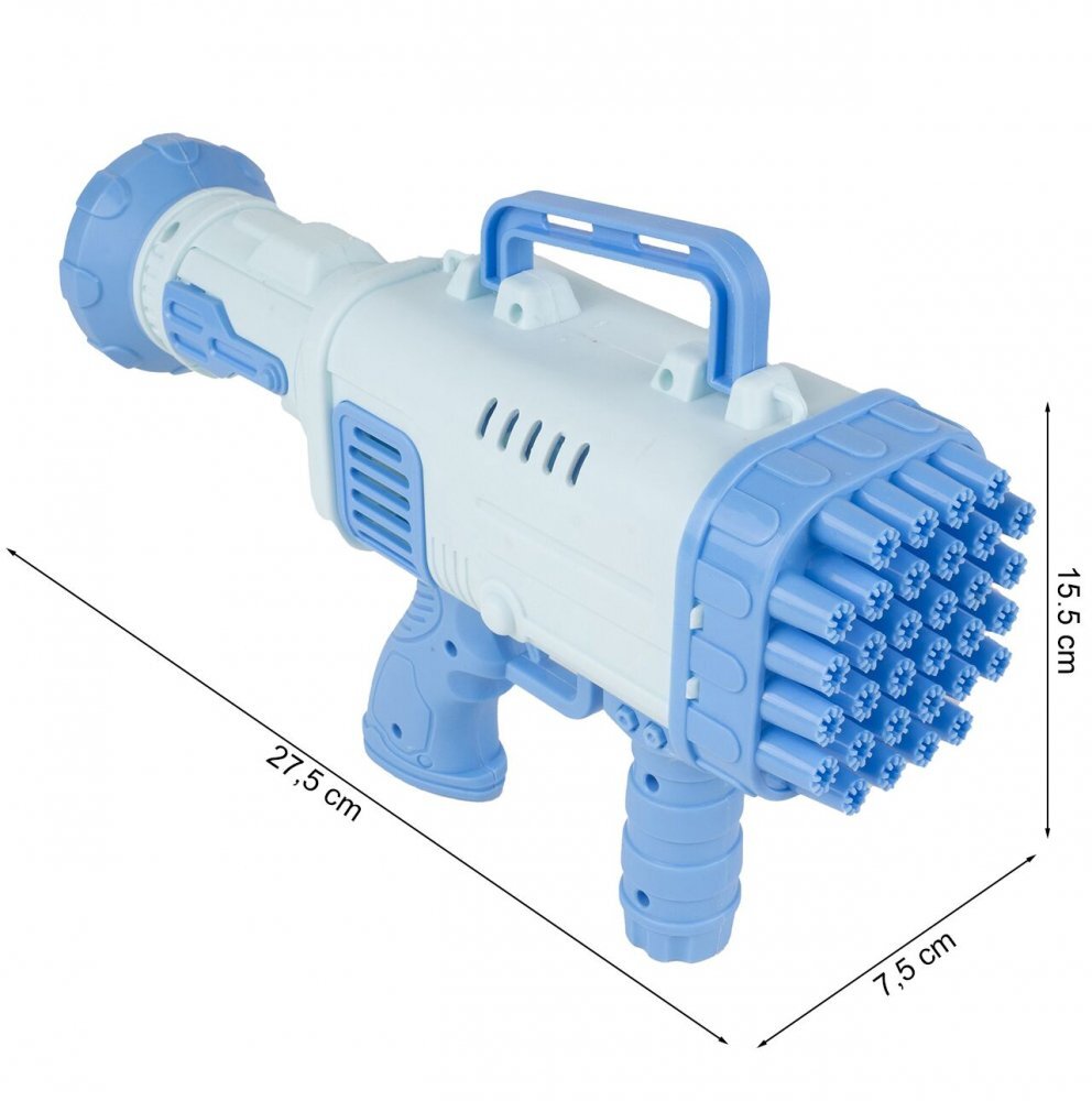 MalPlay Pistol pentru Baloane de Sapun cu 32 de duze generatoare 27.5 x 15.5 x 7.5 cm Bubble Gun Blue
