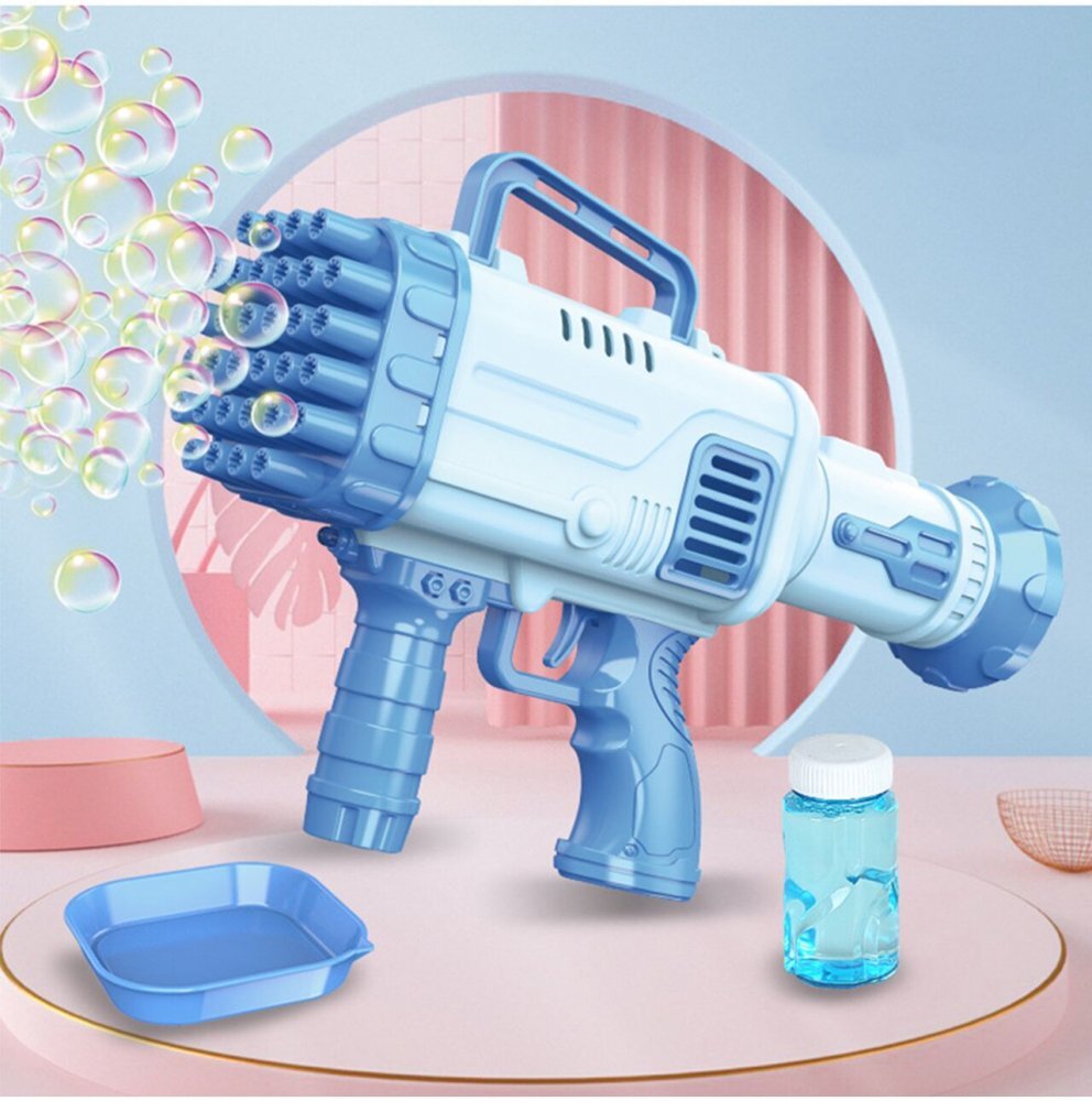 MalPlay Pistol pentru Baloane de Sapun cu 32 de duze generatoare 27.5 x 15.5 x 7.5 cm Bubble Gun Blue