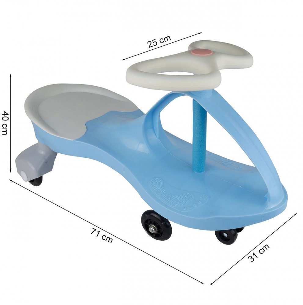 MalPlay PlasmaCar pentru copii fara pedale Pink cu volan rotativ 360 grade roti luminoase din cauciuc scaun ergonomic suport pentru picioare aderent recomandat copiilor de la 2 ani