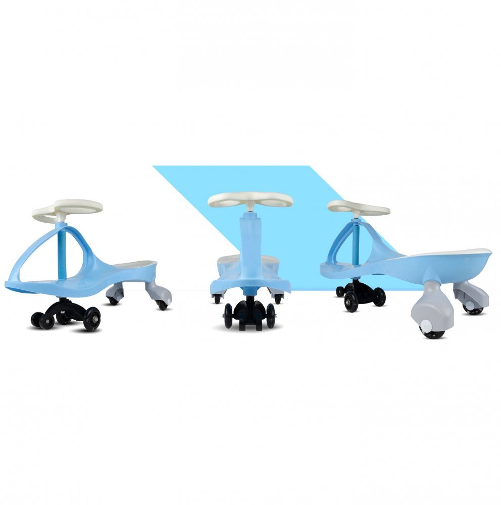 MalPlay PlasmaCar pentru copii fara pedale Pink cu volan rotativ 360 grade roti luminoase din cauciuc scaun ergonomic suport pentru picioare aderent recomandat copiilor de la 2 ani