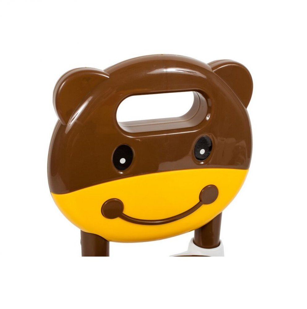 MalPlay Ride-On copii fara pedale Hipcio Walker Brown cu spatar inalt compartiment de depozitare pozitionat sub scaun claxon recomandata copiilor de la 2 ani