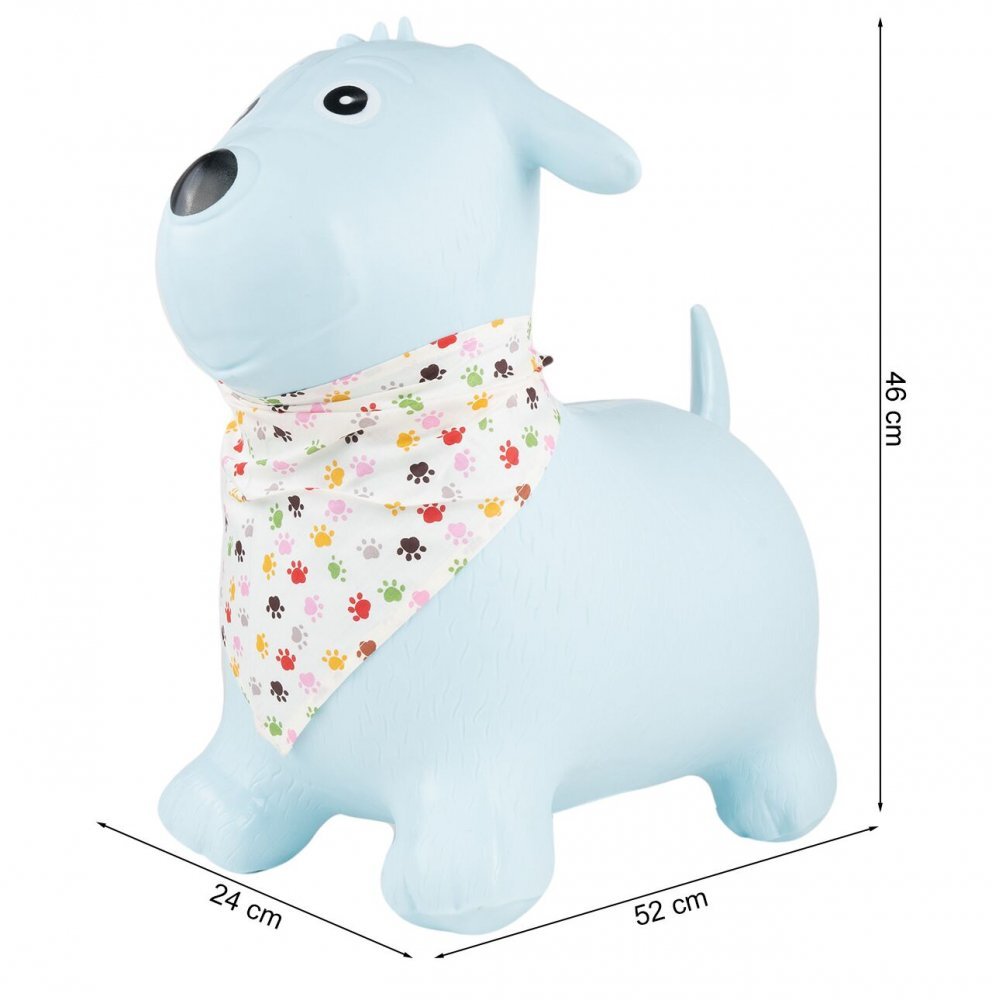 MalPlay Saritor gonflabil pentru copii Yellow Dog din cauciuc rezistent cu Pompa si Esarfa colorata detasabila 52 x 46 x 24 cm