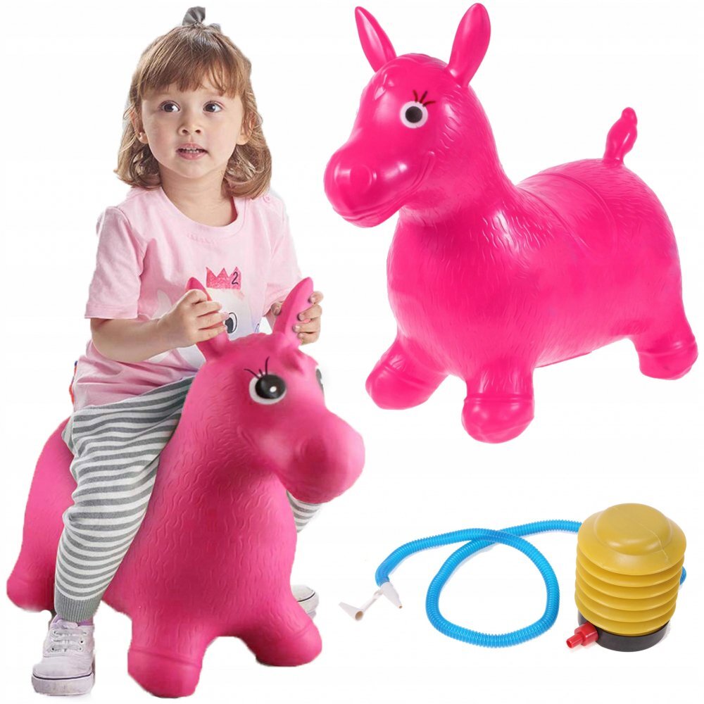 MalPlay Saritor gonflabil Ponei Pink cu pompa inclusa cauciuc durabil greutate admisa 40 kg