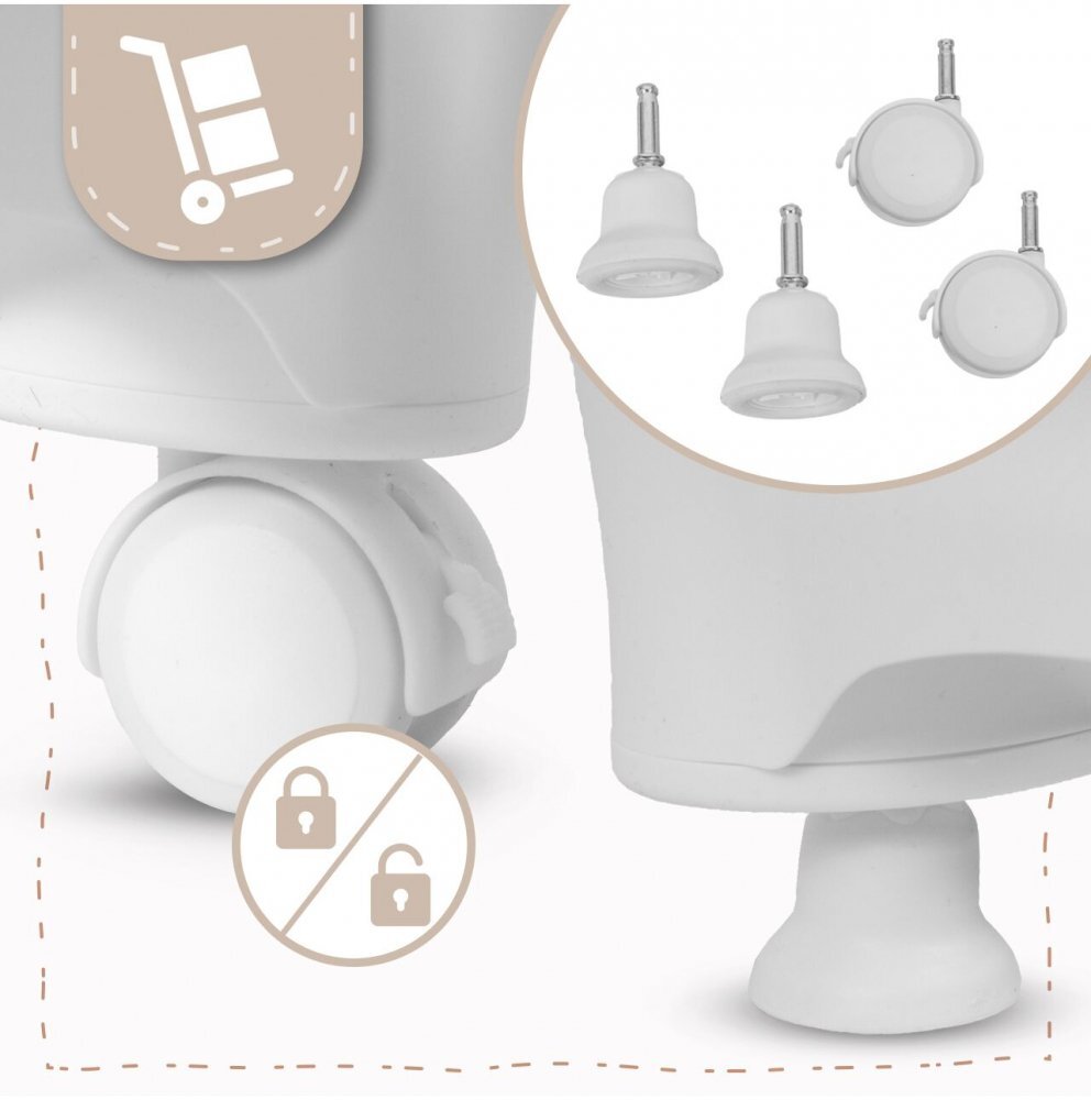 MalPlay Scaun de masa 2 in 1 pentru bebelusi si copii Deli grey model pliabil tavita dubla detasabila echipat cu 2 roti