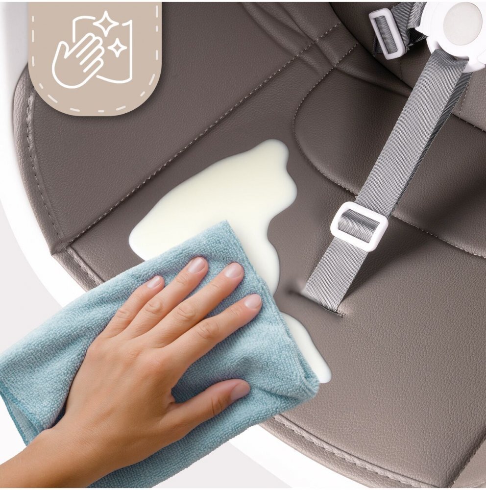 MalPlay Scaun de masa pentru copii Grey reglabil multifunctional 3 in 1 cu centuri de siguranta tavita detasabila si reglabila