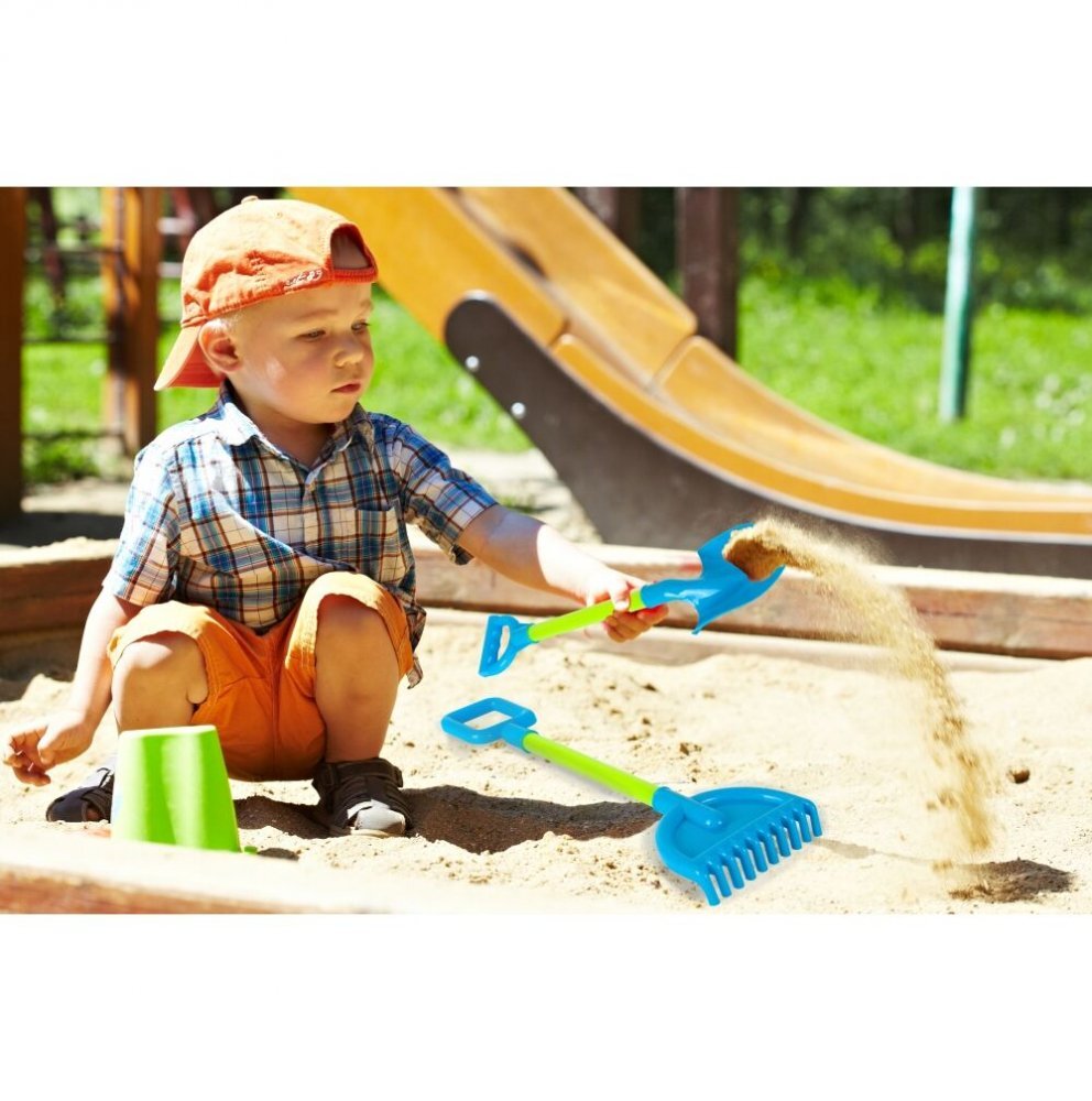 MalPlay Set 2 ustensile de joaca pentru nisip Lopata si Grebla Blue