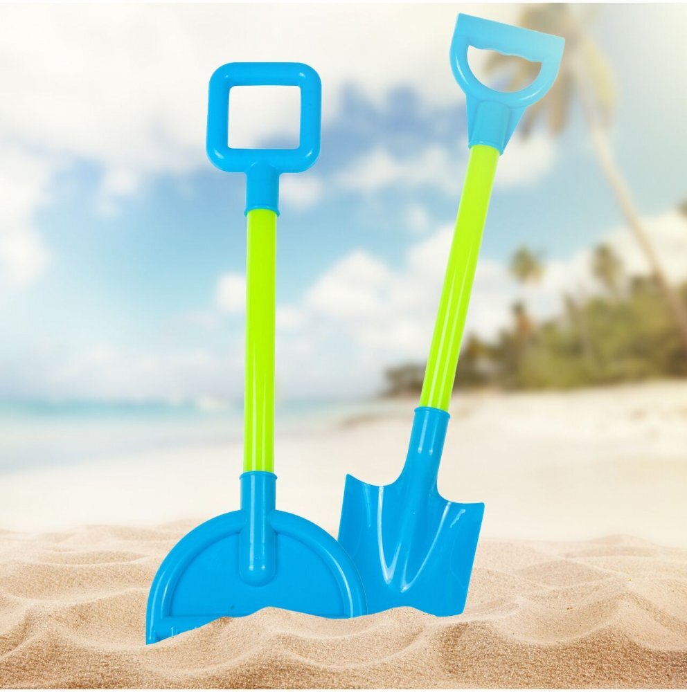 MalPlay Set 2 ustensile de joaca pentru nisip Lopata si Grebla Blue