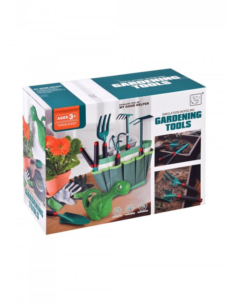 MalPlay Set complet cu ustensile de gradinarit pentru copii cu sort palarie si gentuta de transport inclusa