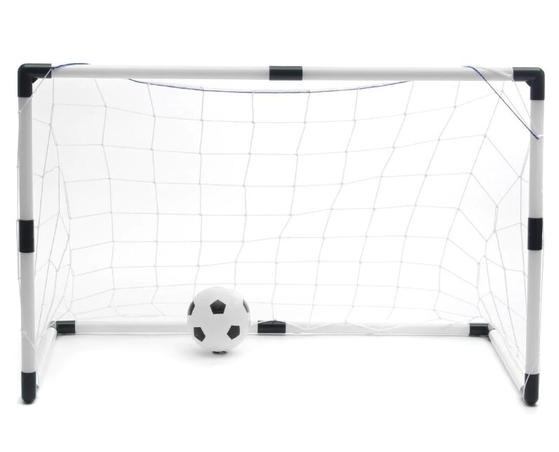 MalPlay Set complet fotbal pentru copii 2in1 include poarta mare si 2 porti mici de antrenament cu minge si pompa inclusa