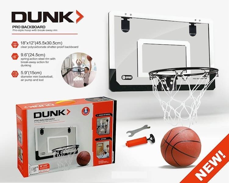 MalPlay Set cos de baschet cu minge si pompa inclusa pentru copii Sport