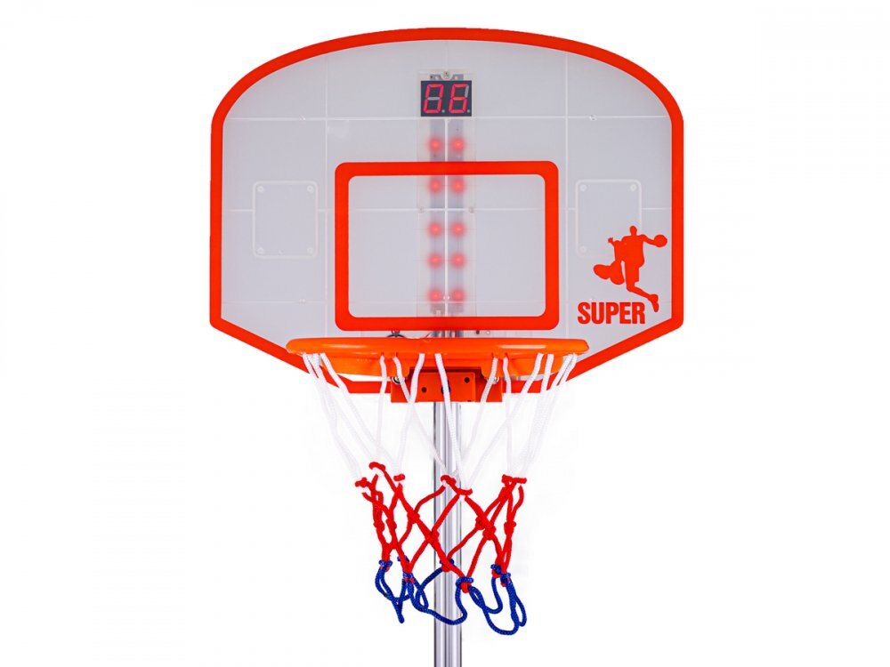 MalPlay Set de baschet cu minge pompa Contor electronic de puncte si Inaltime reglabila 97-170 cm