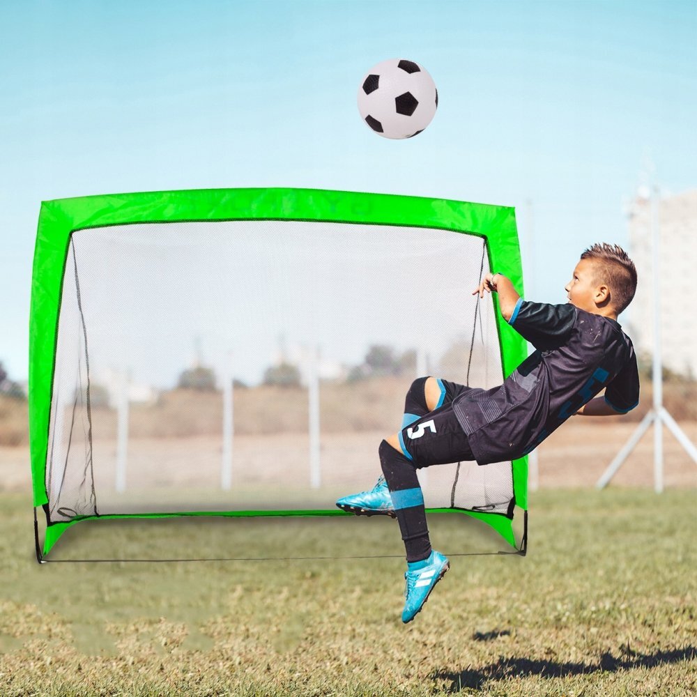 MalPlay Set de fotbal cu Poarta XL pliabila minge si pompa inclusa 120 x 90 cm Green