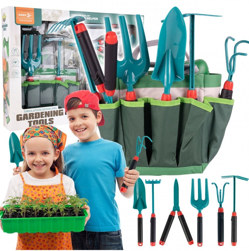 MalPlay Set de gradinarit pentru copii cu manusi stropitoare si unelte specifice incluse
