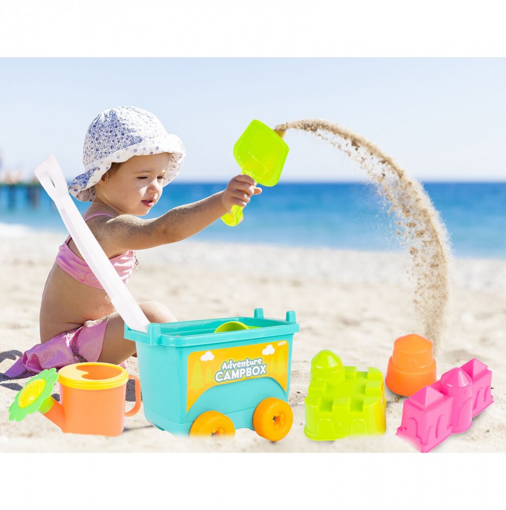 MalPlay Set de joaca pentru copii carucior cu accesorii pentru nisip si gradina