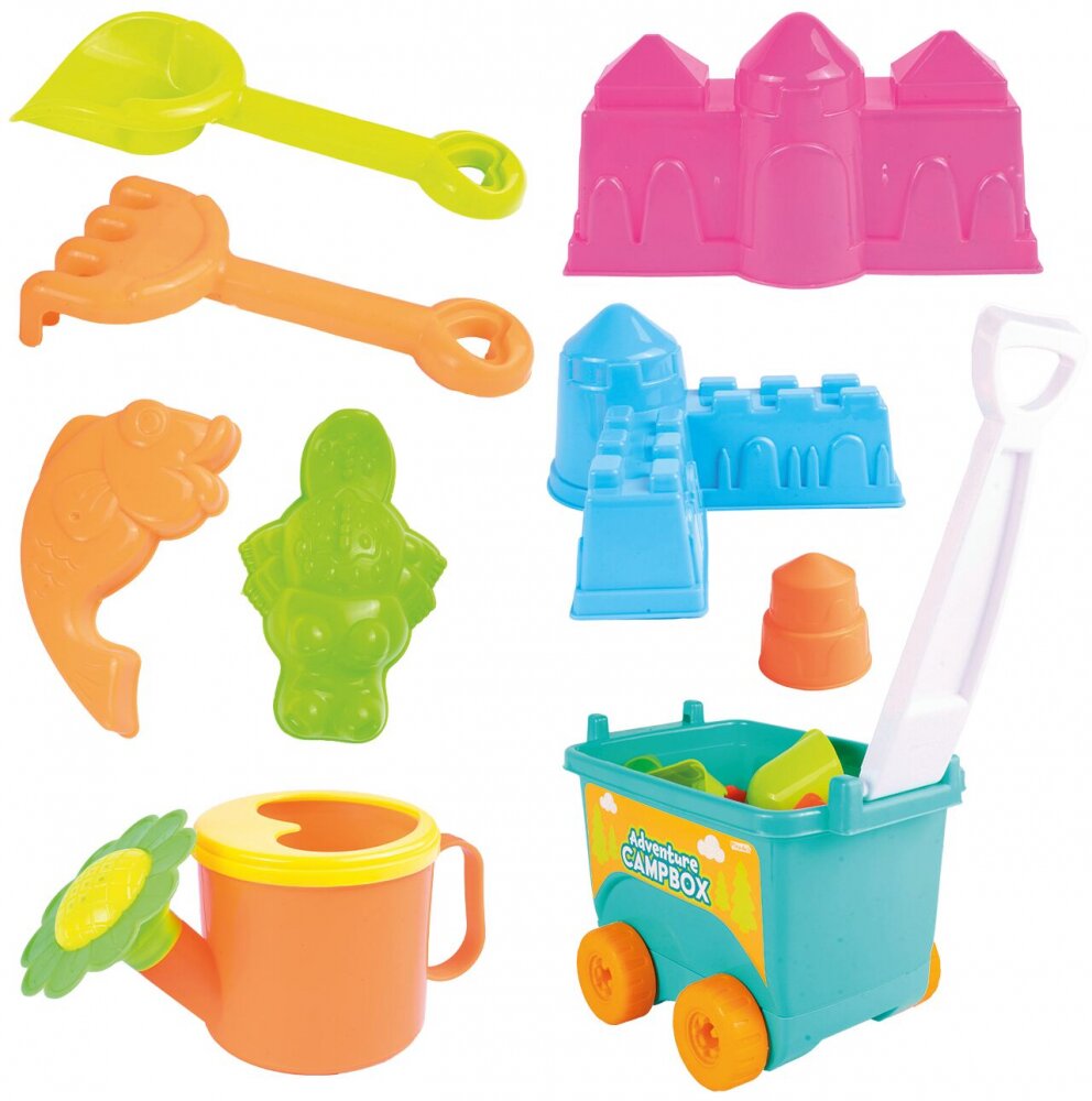 MalPlay Set de joaca pentru copii carucior cu accesorii pentru nisip si gradina