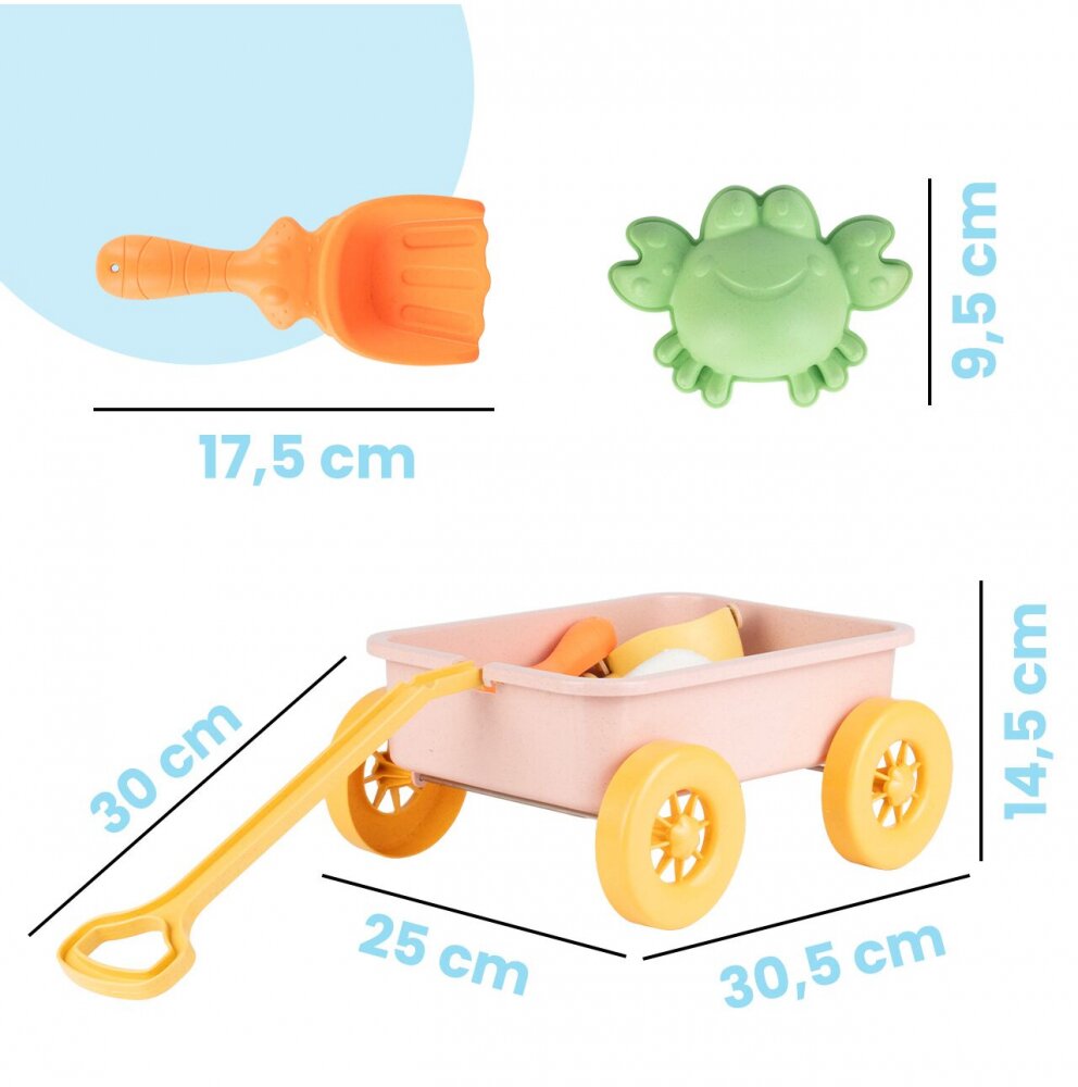 MalPlay Set de joaca pentru nisip Pastel Pink cu carucior si accesorii specifice incluse