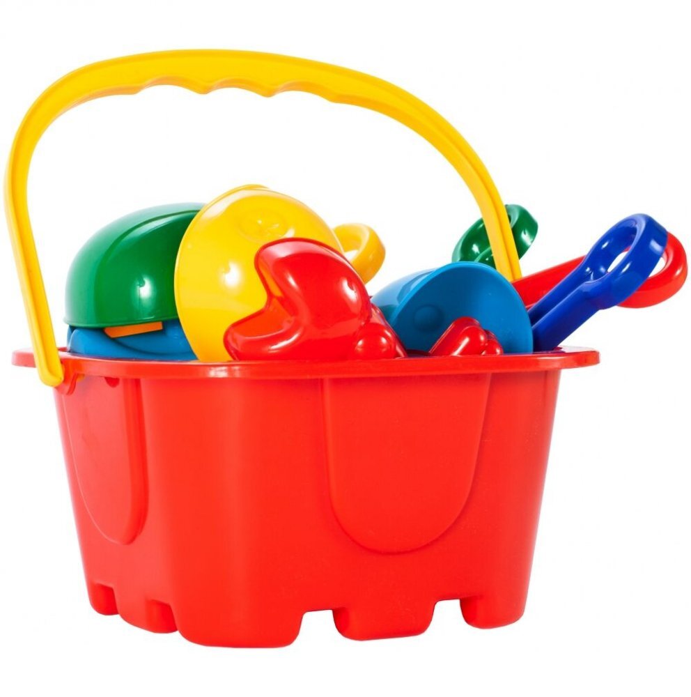 MalPlay Set pentru nisip cu 10 accesorii Rosu