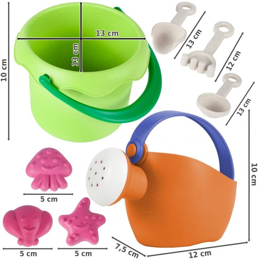 MalPlay Set pentru nisip galetusa cu stropitoare si 5 accesorii Verde
