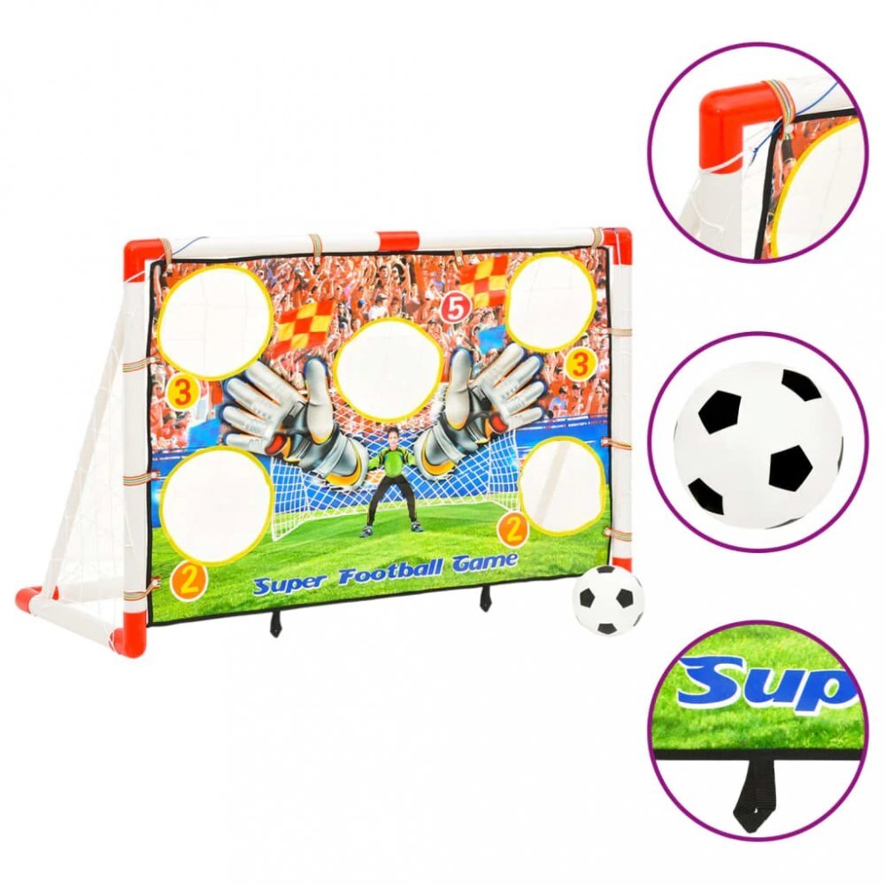 MalPlay Set poarta de fotbal cu perete pentru copii 120 x 51 x 77 cm