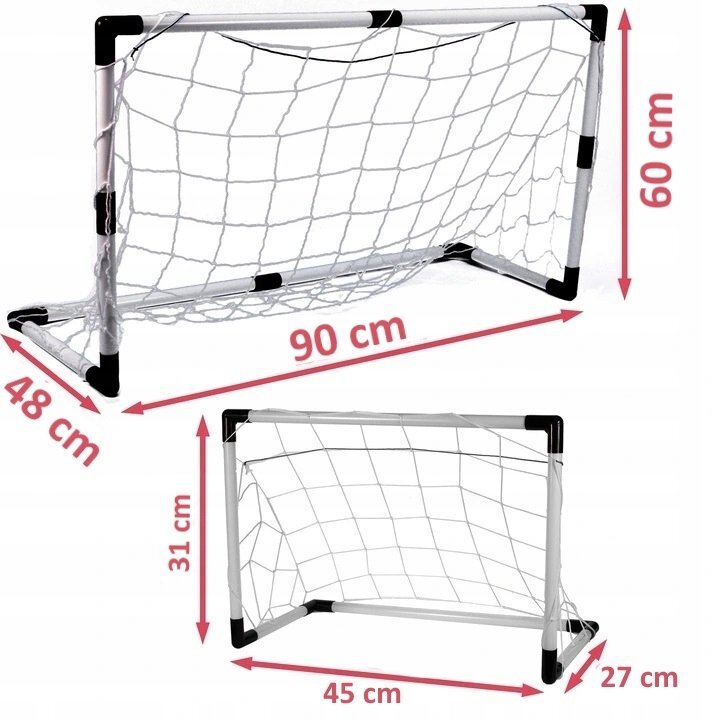 MalPlay Set porti de fotbal 2 in 1 pentru copii cu minge si pompa incluse