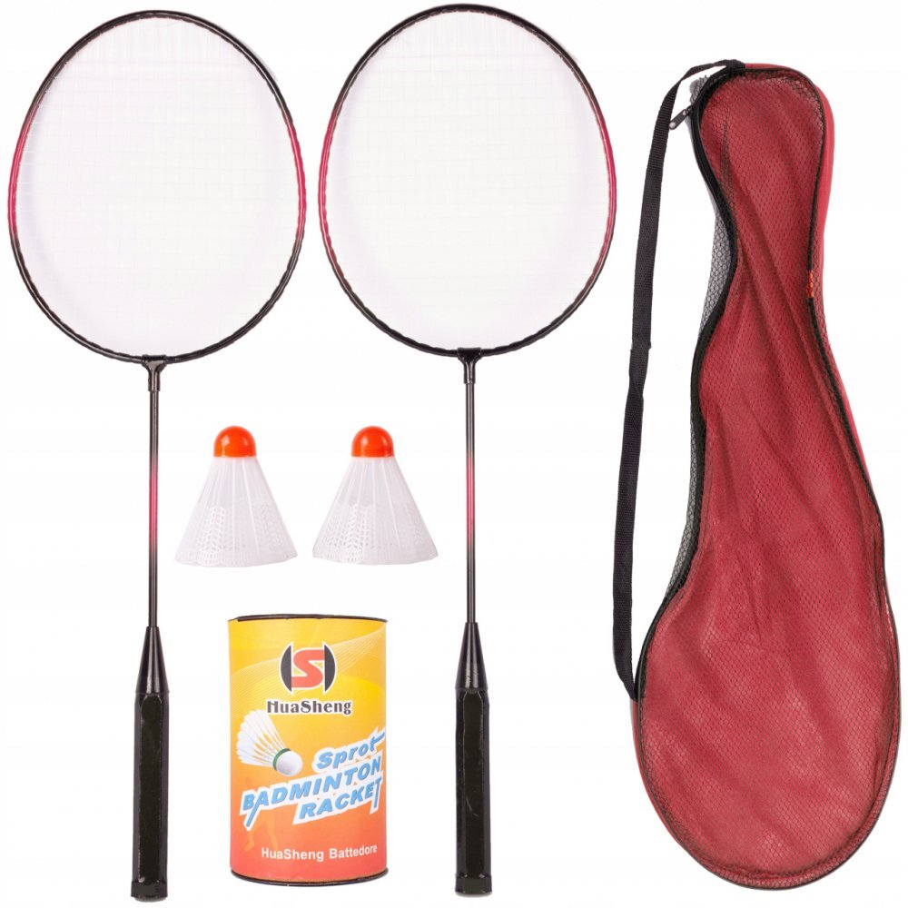 MalPlay Set Rachete de badminton cu fluturasi si husa Red