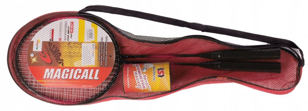 MalPlay Set Rachete de badminton cu fluturasi si husa Red