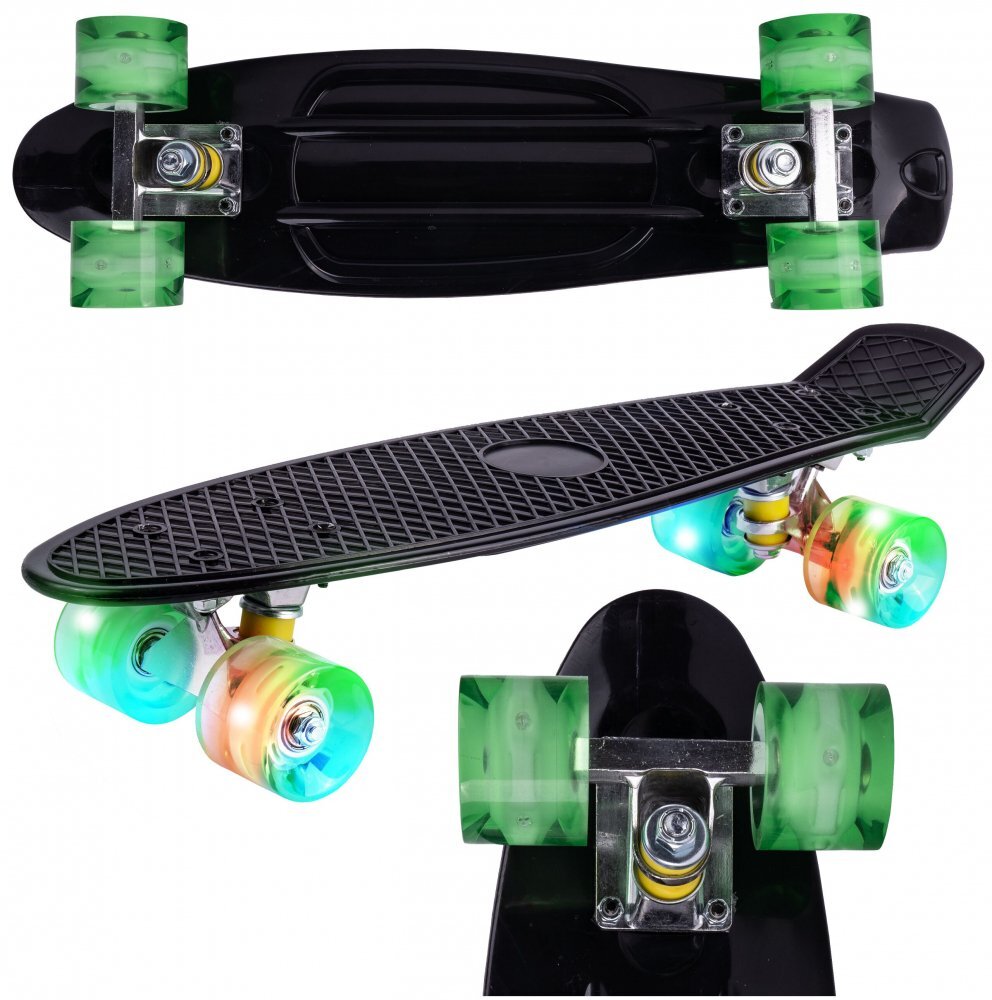 MalPlay Skateboard cu led-uri pentru copii 56x15cm Black