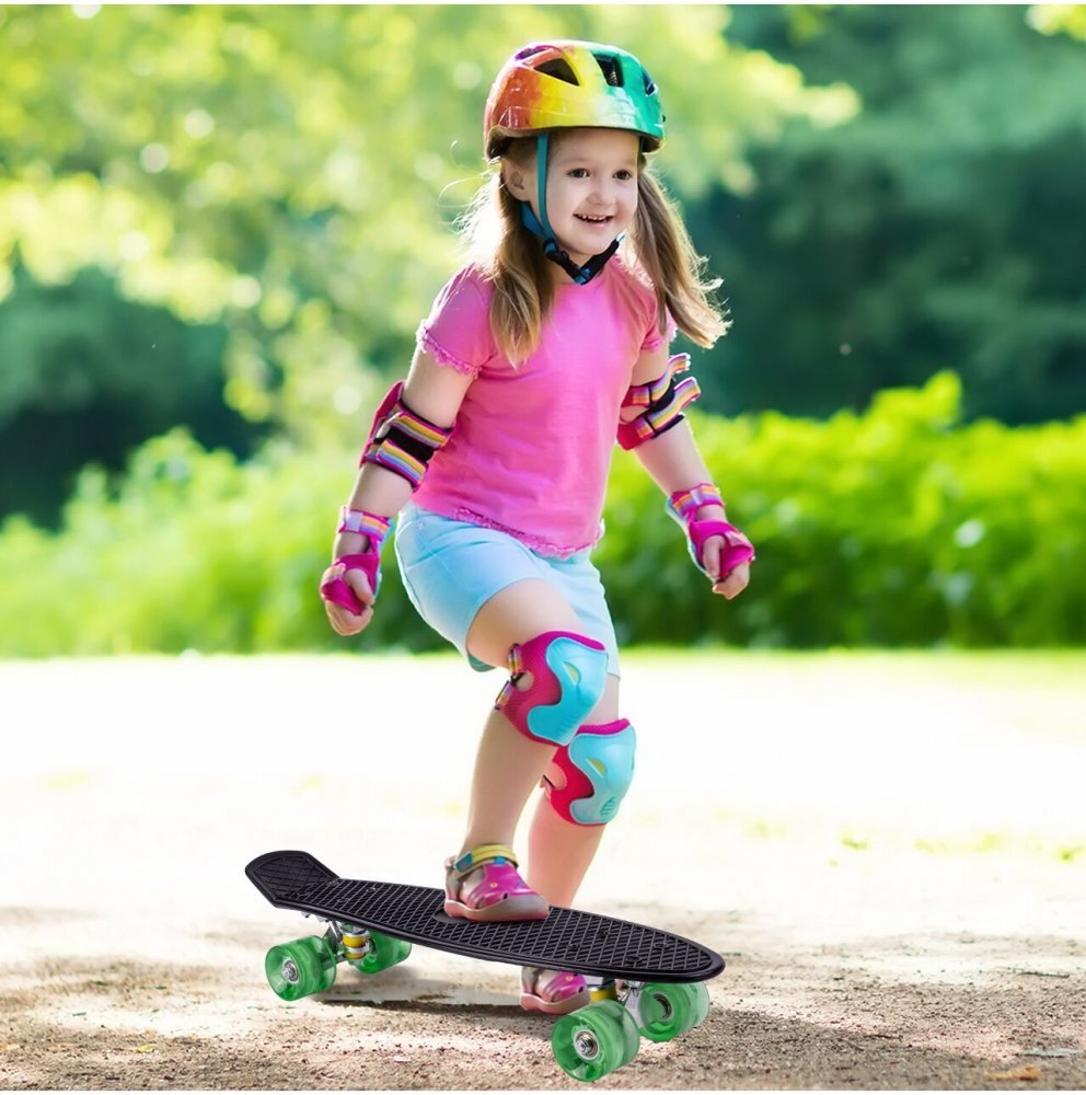 MalPlay Skateboard cu led-uri pentru copii 56x15cm Black