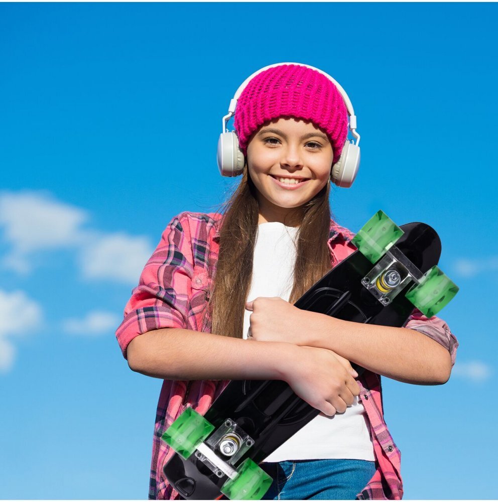 MalPlay Skateboard cu led-uri pentru copii 56x15cm Black