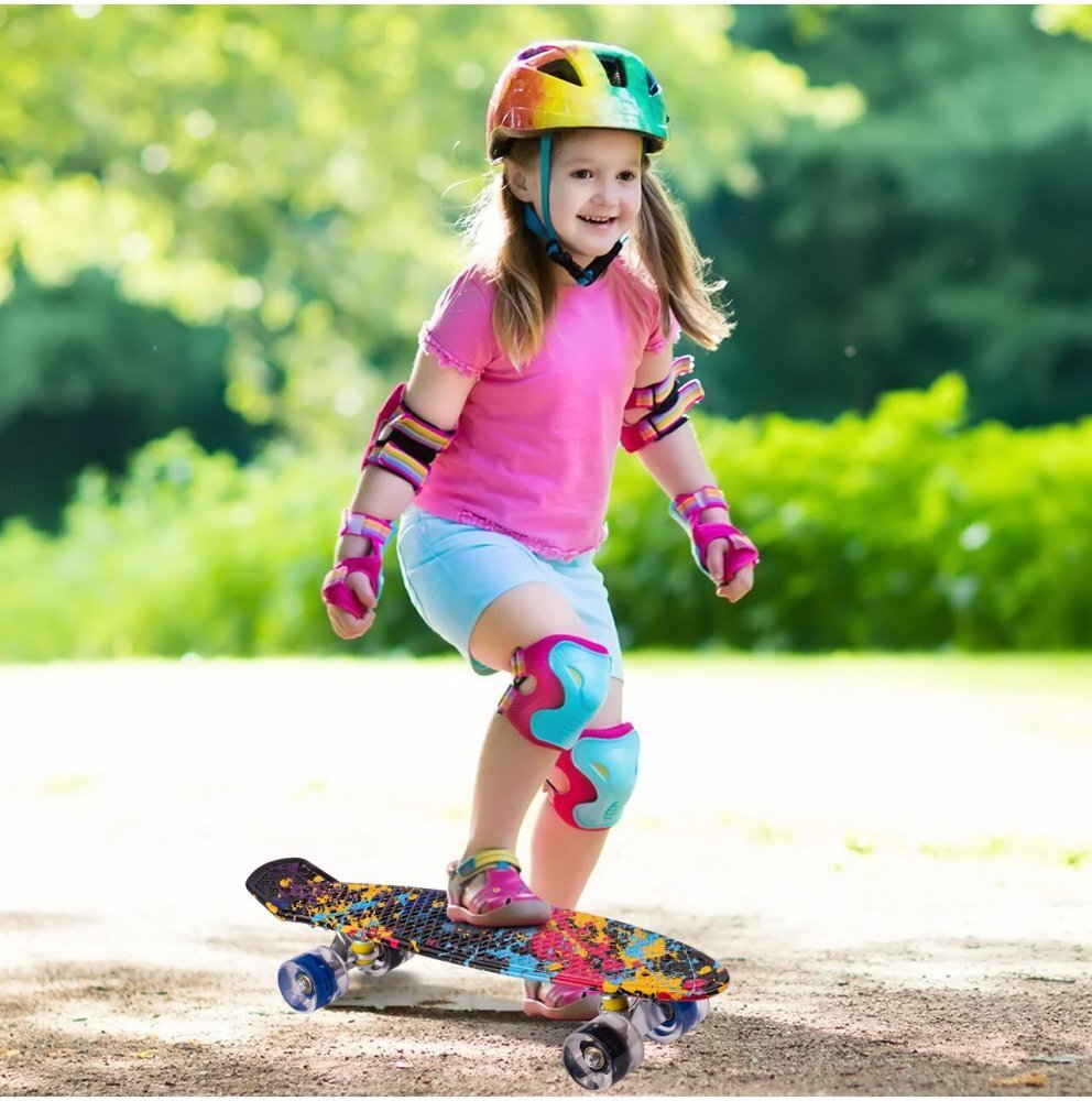 MalPlay Skateboard cu led-uri pentru copii 56x15cm Paint