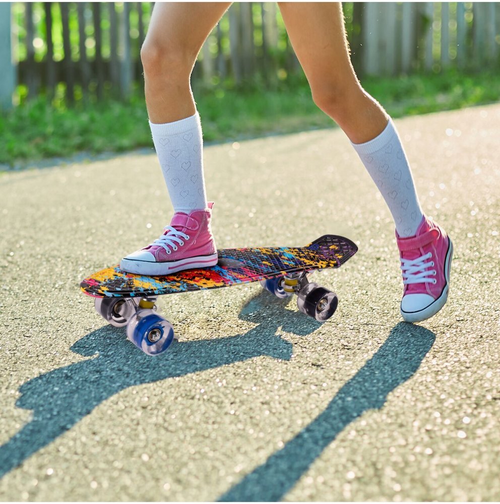 MalPlay Skateboard cu led-uri pentru copii 56x15cm Paint