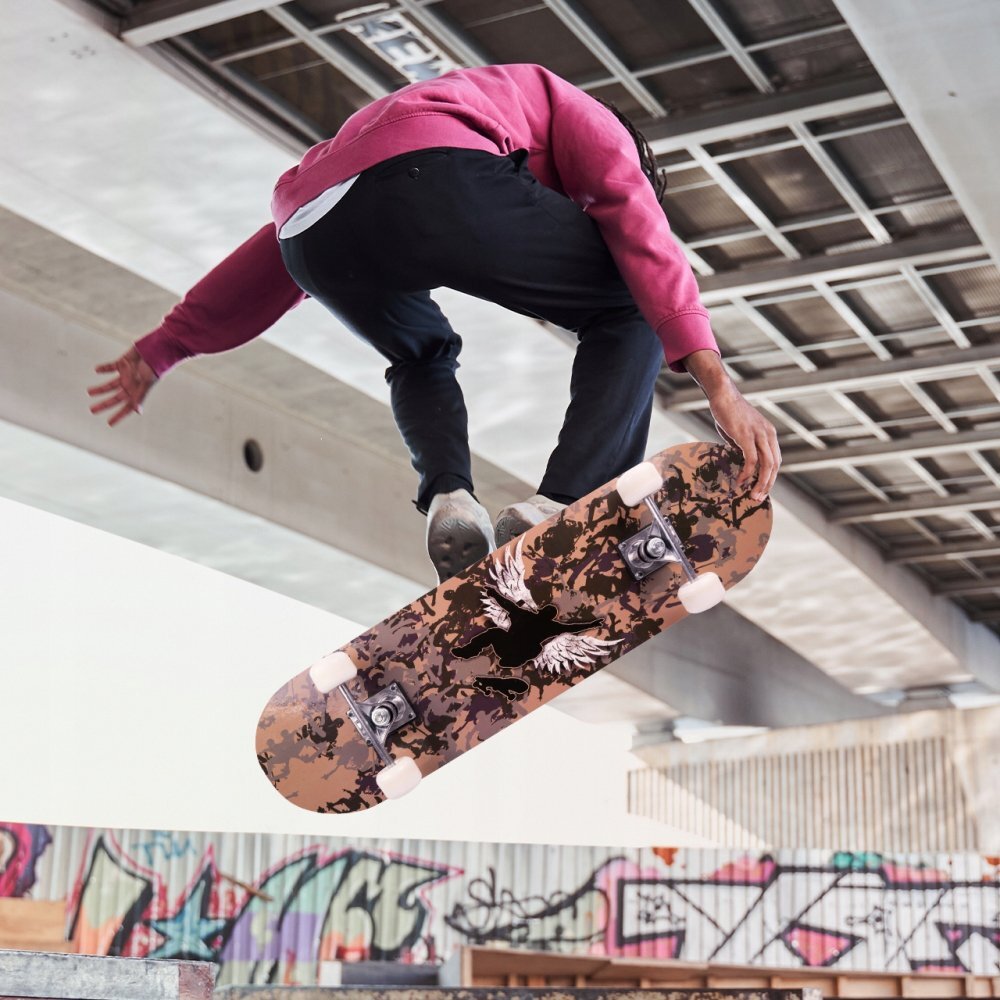 MalPlay Skateboard cu platforma antiderapanta 77cm Brown camouflage