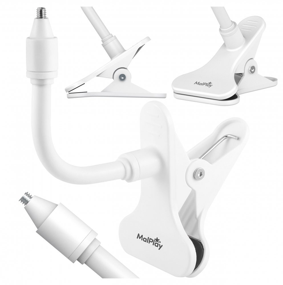 MalPlay Suport monitor bebelusi cu clema de prindere NannyEye Vision Complex unghi ajustabil lungime totala 25 cm