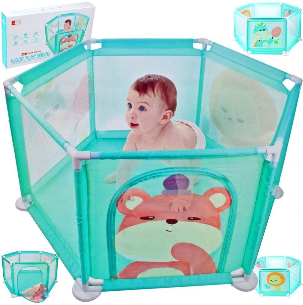MalPlay Tarc de joaca pentru copii cu fermoar Blue 130 cm