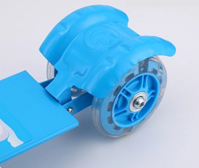 MalPlay Trotineta pliabila cu 3 roti din silicon si frana pe roata din spate Blue