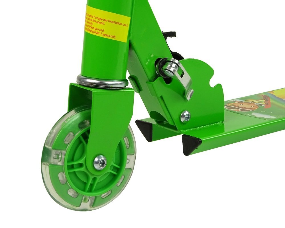 MalPlay Trotineta pliabila cu 3 roti din silicon si frana pe roata din spate Green