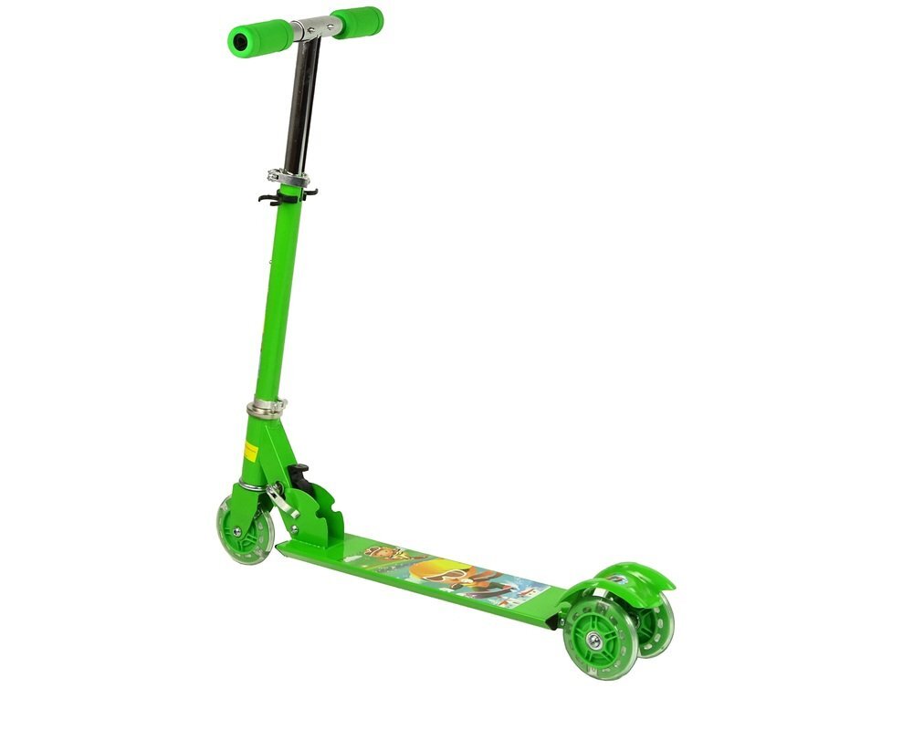 MalPlay Trotineta pliabila cu 3 roti din silicon si frana pe roata din spate Green