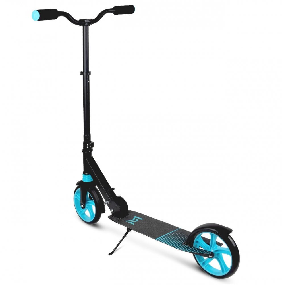MalPlay Trotineta pliabila cu platforma antiderapanta roti PU 200 mm Frana spate Manere ergonomice din spuma City Scooter Blue Black