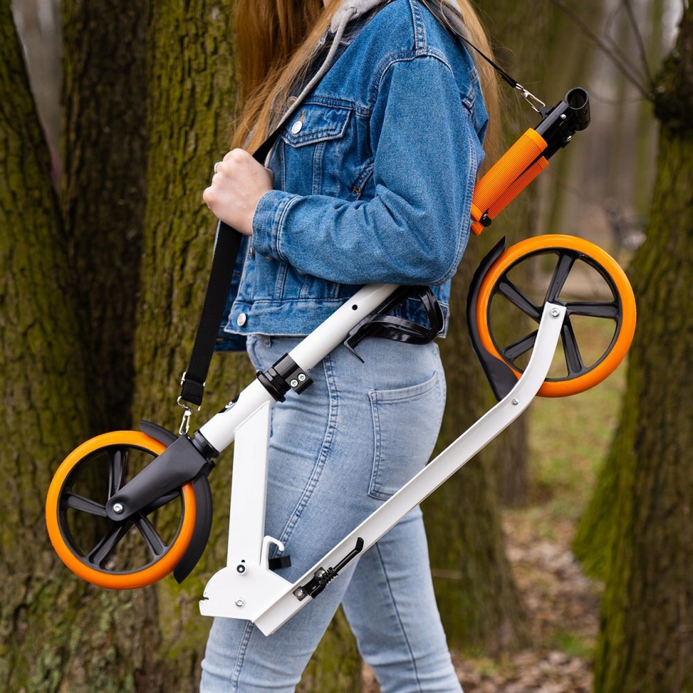 MalPlay Trotineta pliabila pentru copii Orange cadru din aluminiu curea de transport si suport pentru bidon incluse