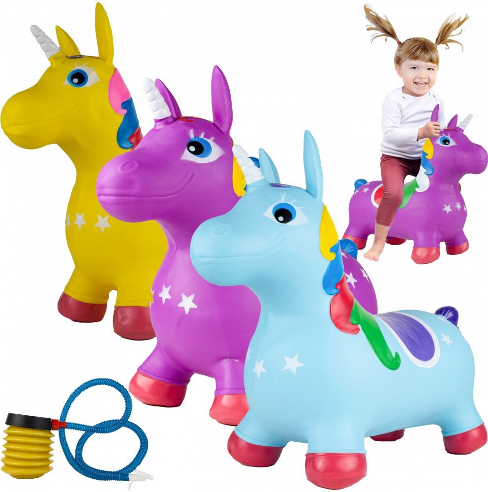 MalPlay Unicorn din cauciuc gonflabil pentru interiorexterior cu pompa inclusa material rezistent si durabil 59 x 50 x 24 cm Mov