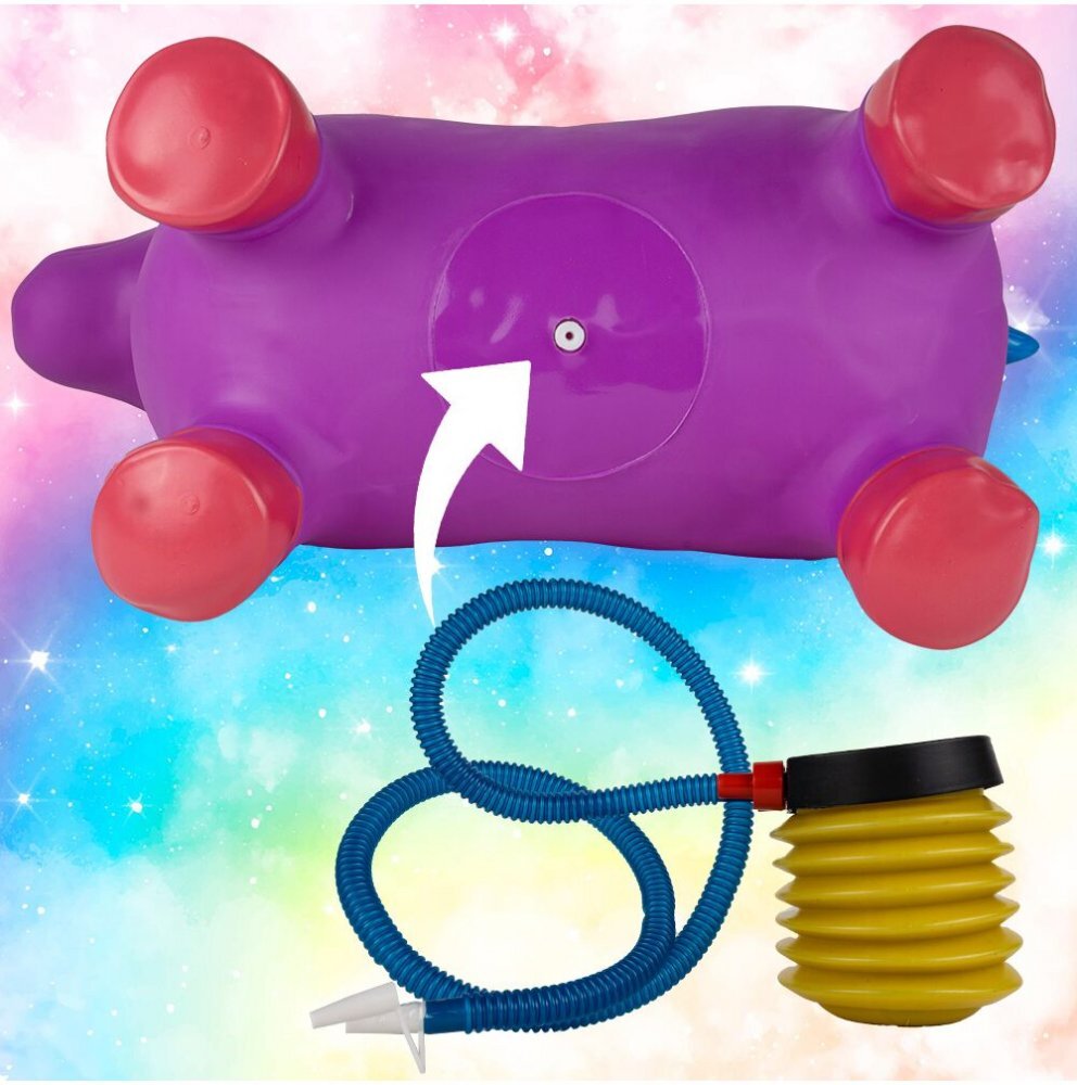 MalPlay Unicorn din cauciuc gonflabil pentru interiorexterior cu pompa inclusa material rezistent si durabil 59 x 50 x 24 cm Mov