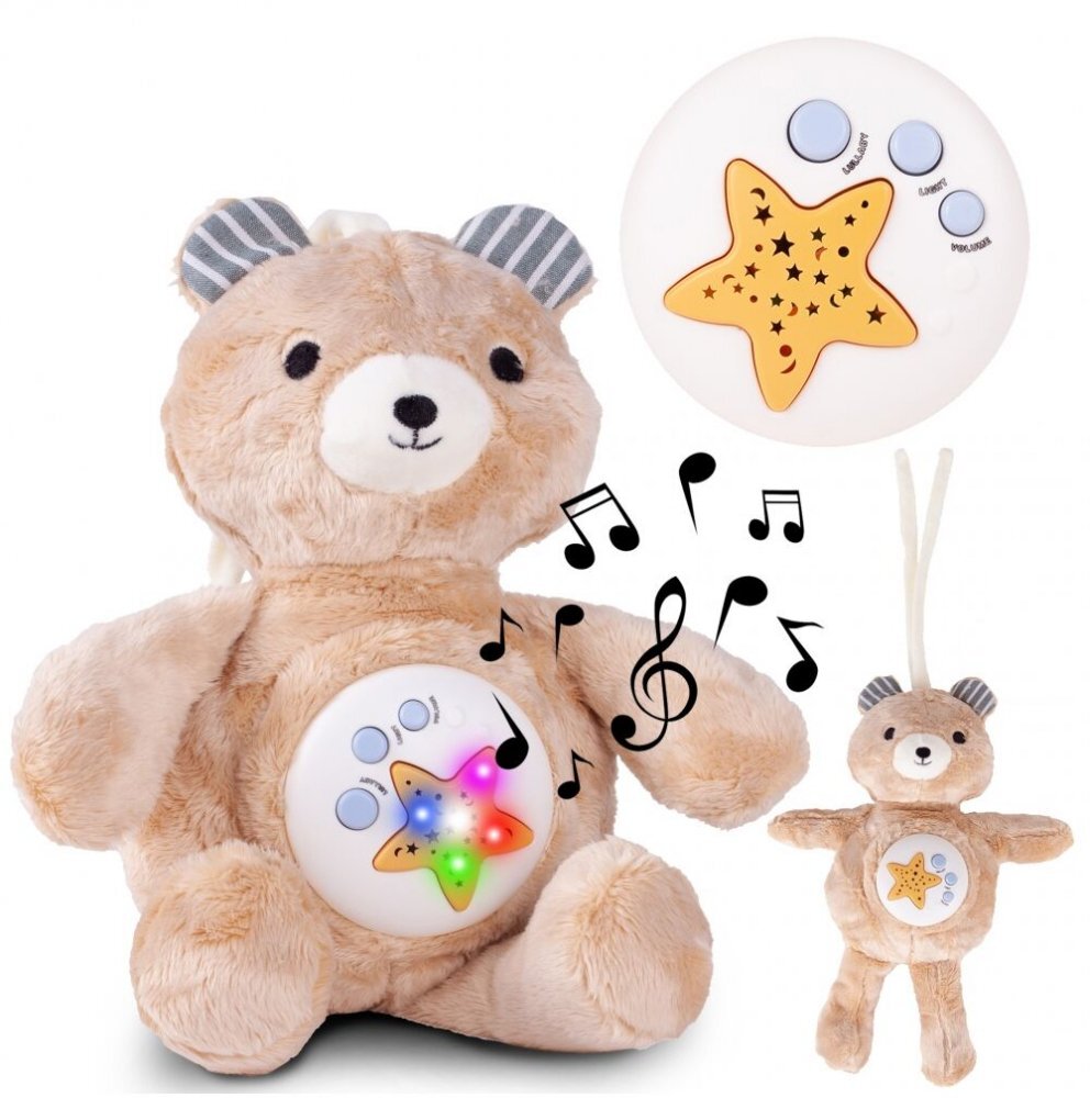 MalPlay Ursulet muzical de plus cu proiector de stele 35 cm Teddy Bear