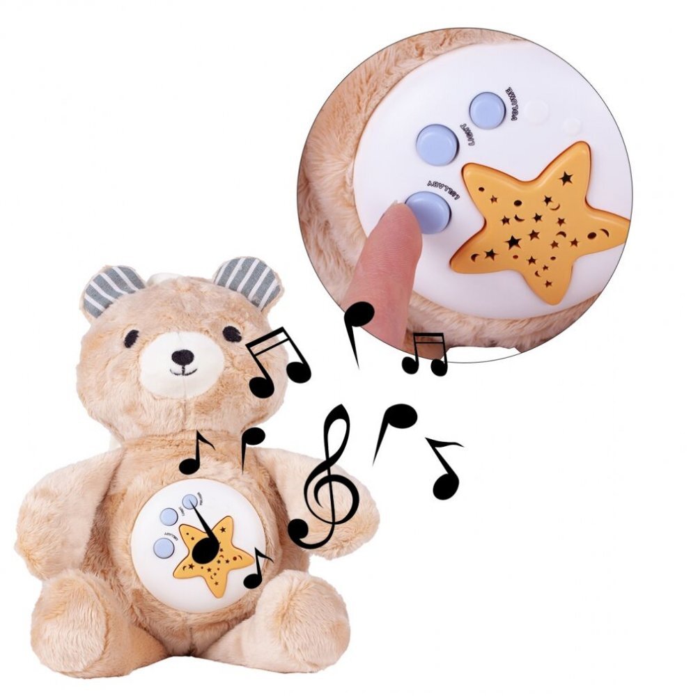 MalPlay Ursulet muzical de plus cu proiector de stele 35 cm Teddy Bear