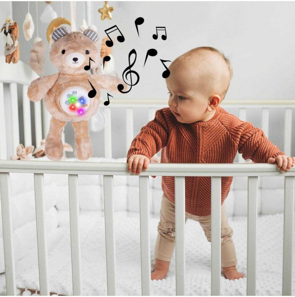 MalPlay Ursulet muzical de plus cu proiector de stele 35 cm Teddy Bear