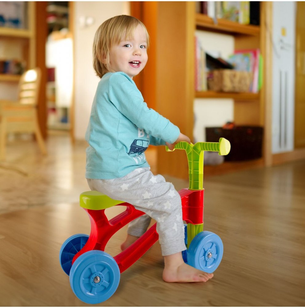 MalPlay Vehicul de echilibru fara pedale cu 4 roti multicolor de la 18 luni