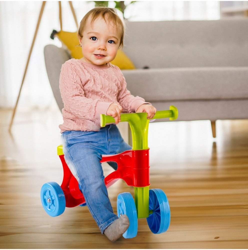 MalPlay Vehicul de echilibru fara pedale cu 4 roti multicolor de la 18 luni
