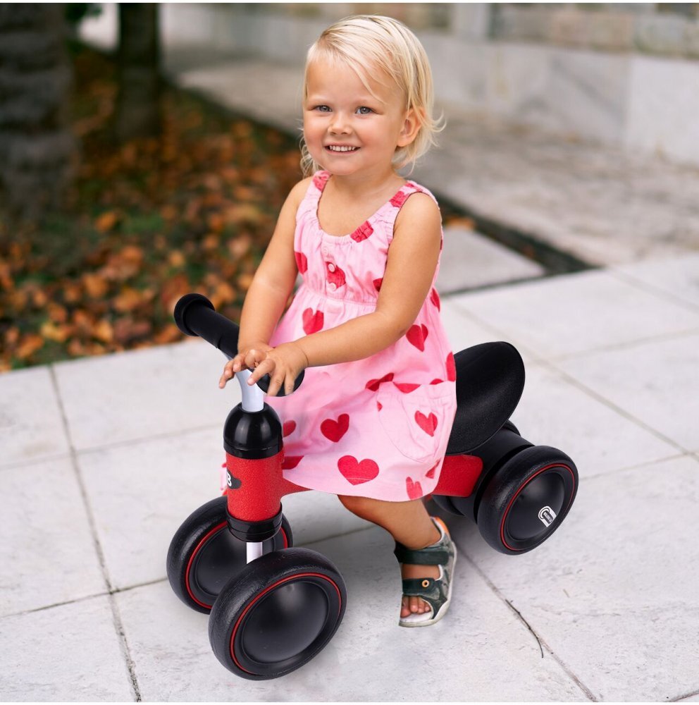 MalPlay Vehicul fara pedale pentru copii cu Saua moale si ergonomica Manere antiderapante greutate 1.75 kg dimensiune 35.5 x 18 x 49 Grow Future Baby Walker Red